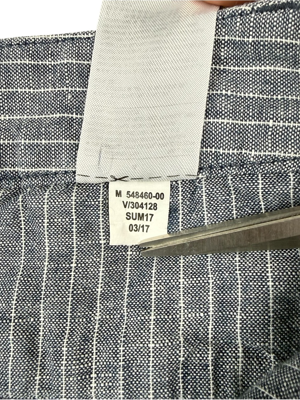 Banana Republic Women’s Linen Blend‎ Pinstripe Shorts Gray Size 4 Waist 31 - Picture 4 of 10